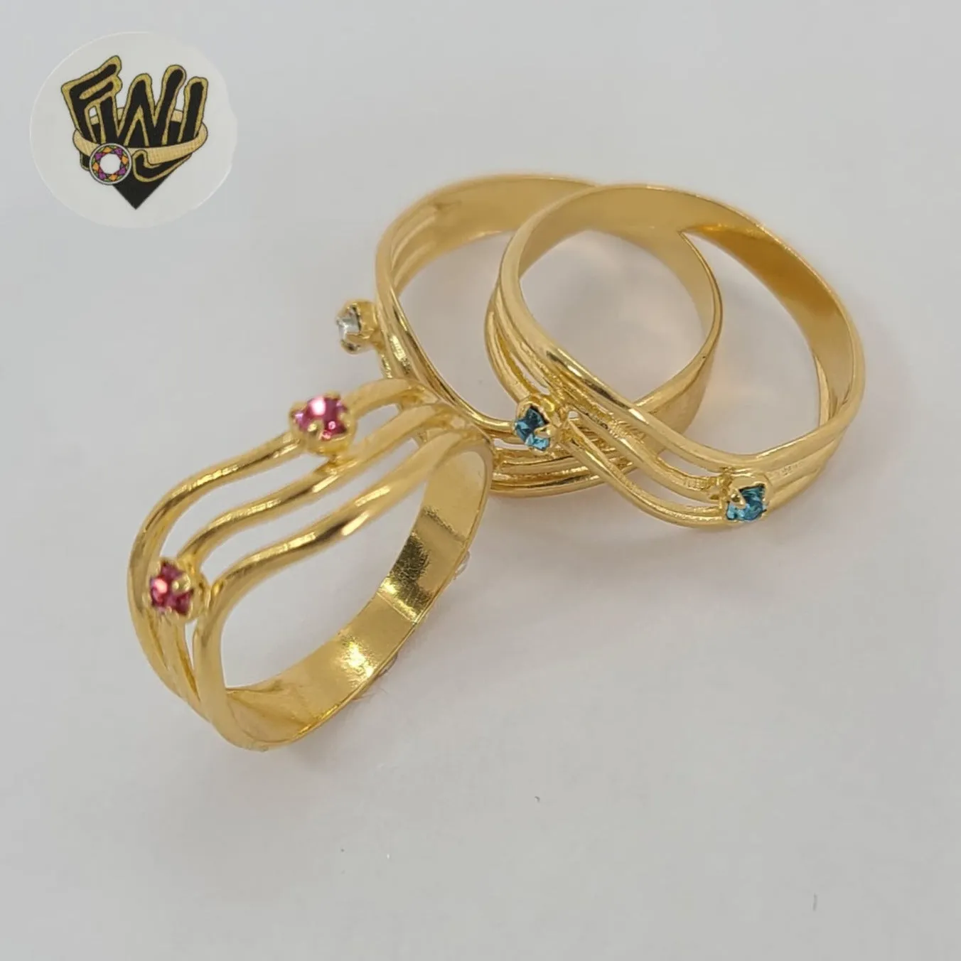 (1-3126-1) Gold Laminate - Zircon Triple Ring - BGF