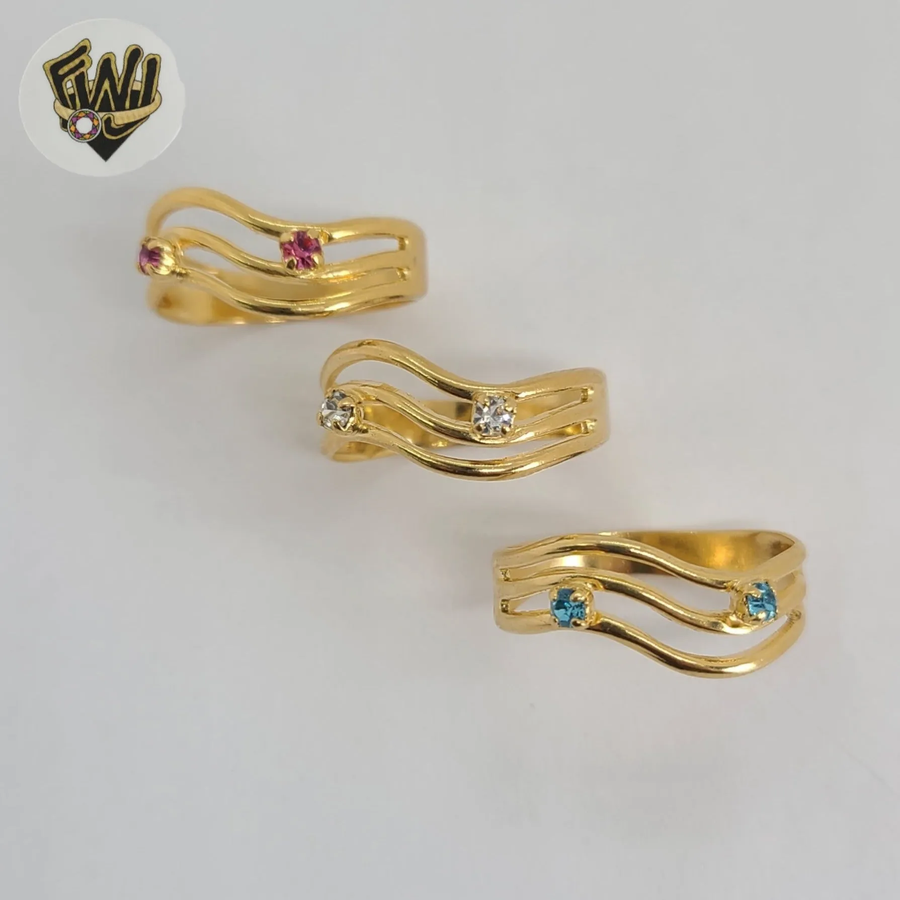 (1-3126-1) Gold Laminate - Zircon Triple Ring - BGF