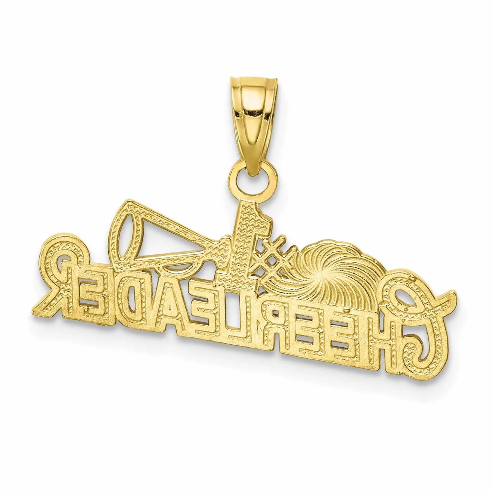 10k Two Tone Gold Polish #1 Cheerleader Pendant