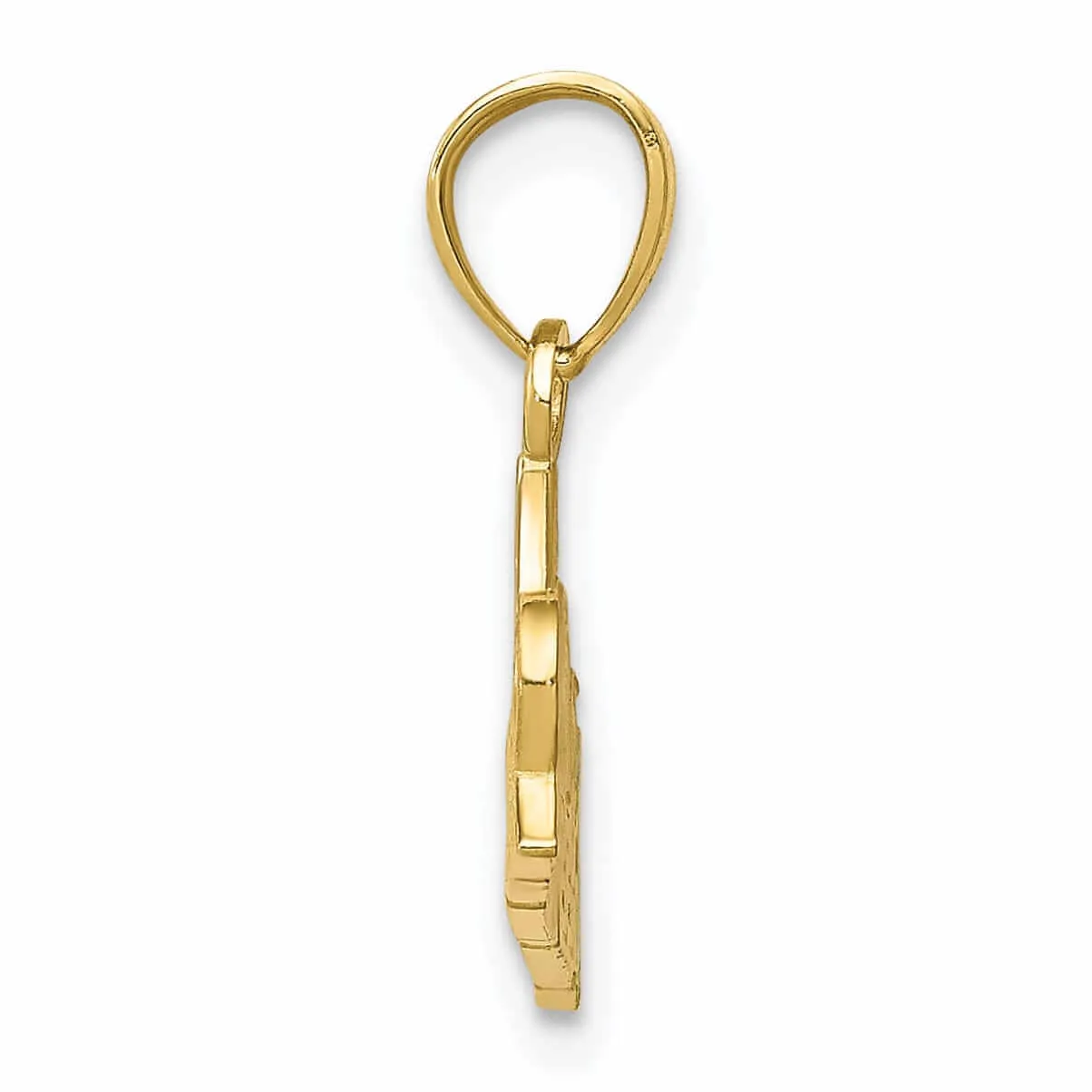 10k Two Tone Gold Polish #1 Cheerleader Pendant