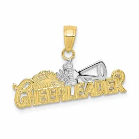 10k Two Tone Gold Polish #1 Cheerleader Pendant