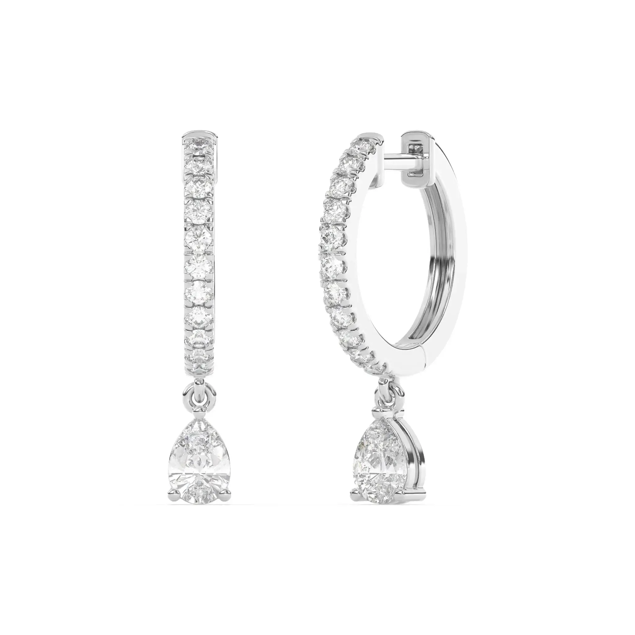 Diamond Pear Drop Huggies
