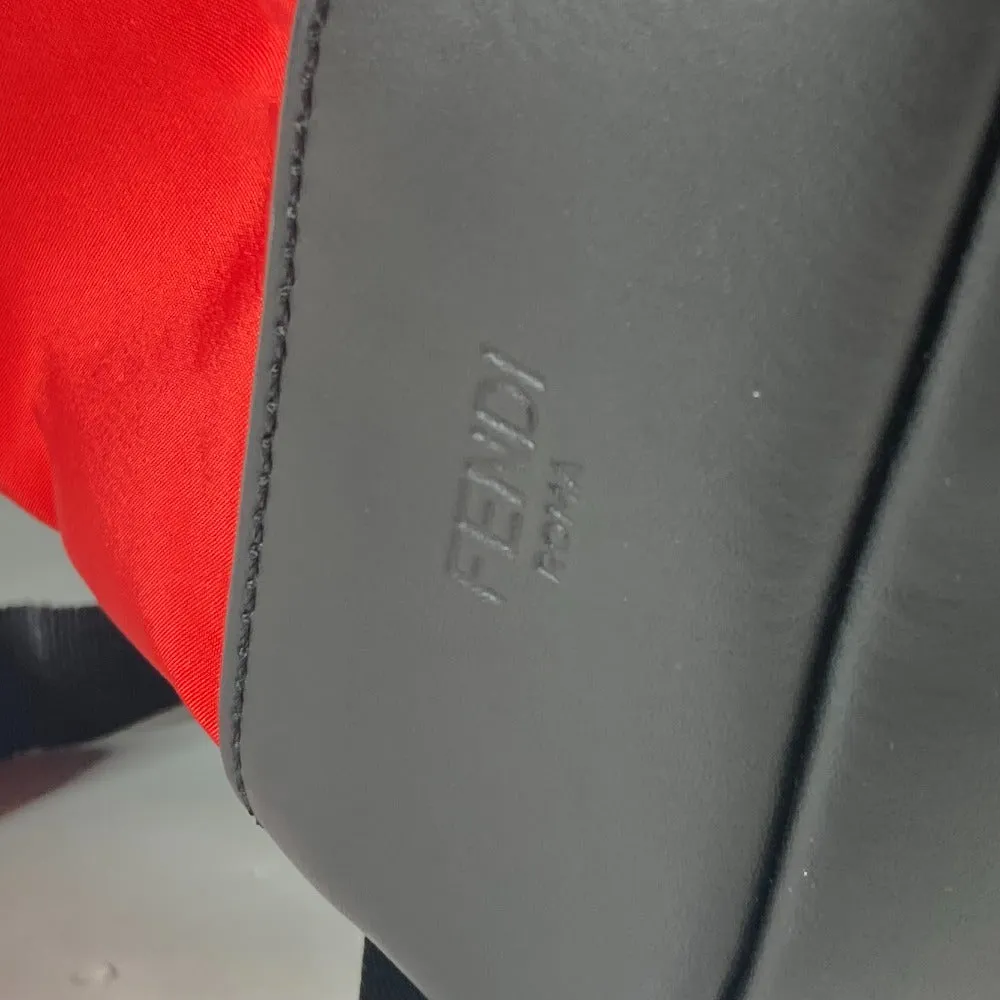 FENDI Backpack 7VZ012 Nylon / leather Red Monster logo