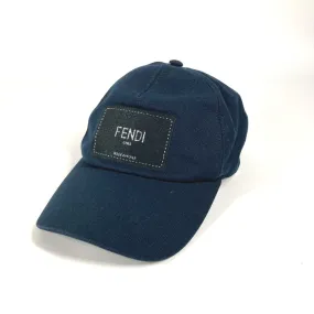 FENDI cap FXQ768 cotton Navy logo