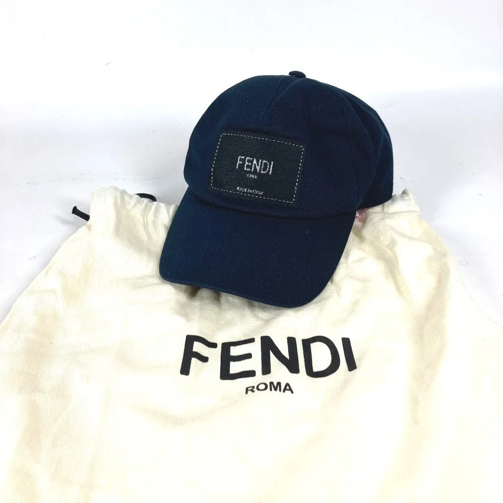FENDI cap FXQ768 cotton Navy logo