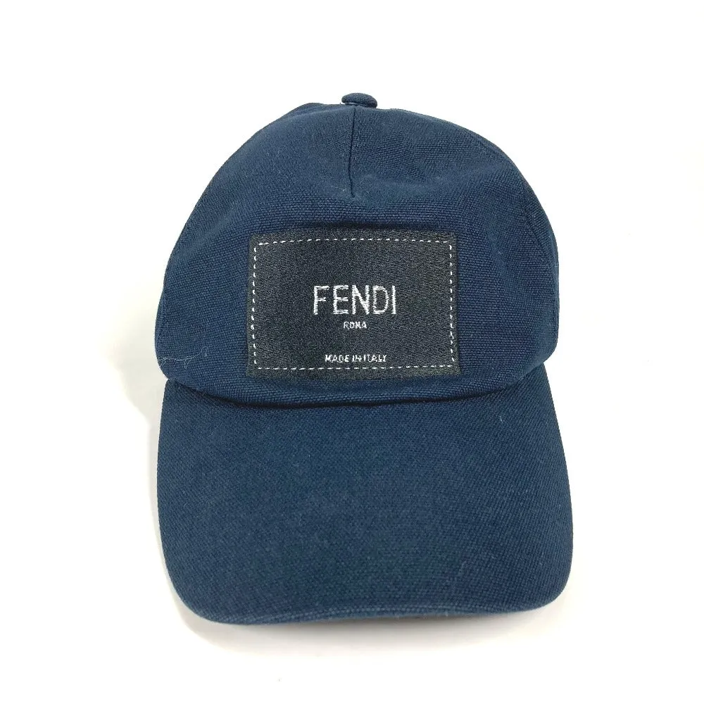 FENDI cap FXQ768 cotton Navy logo