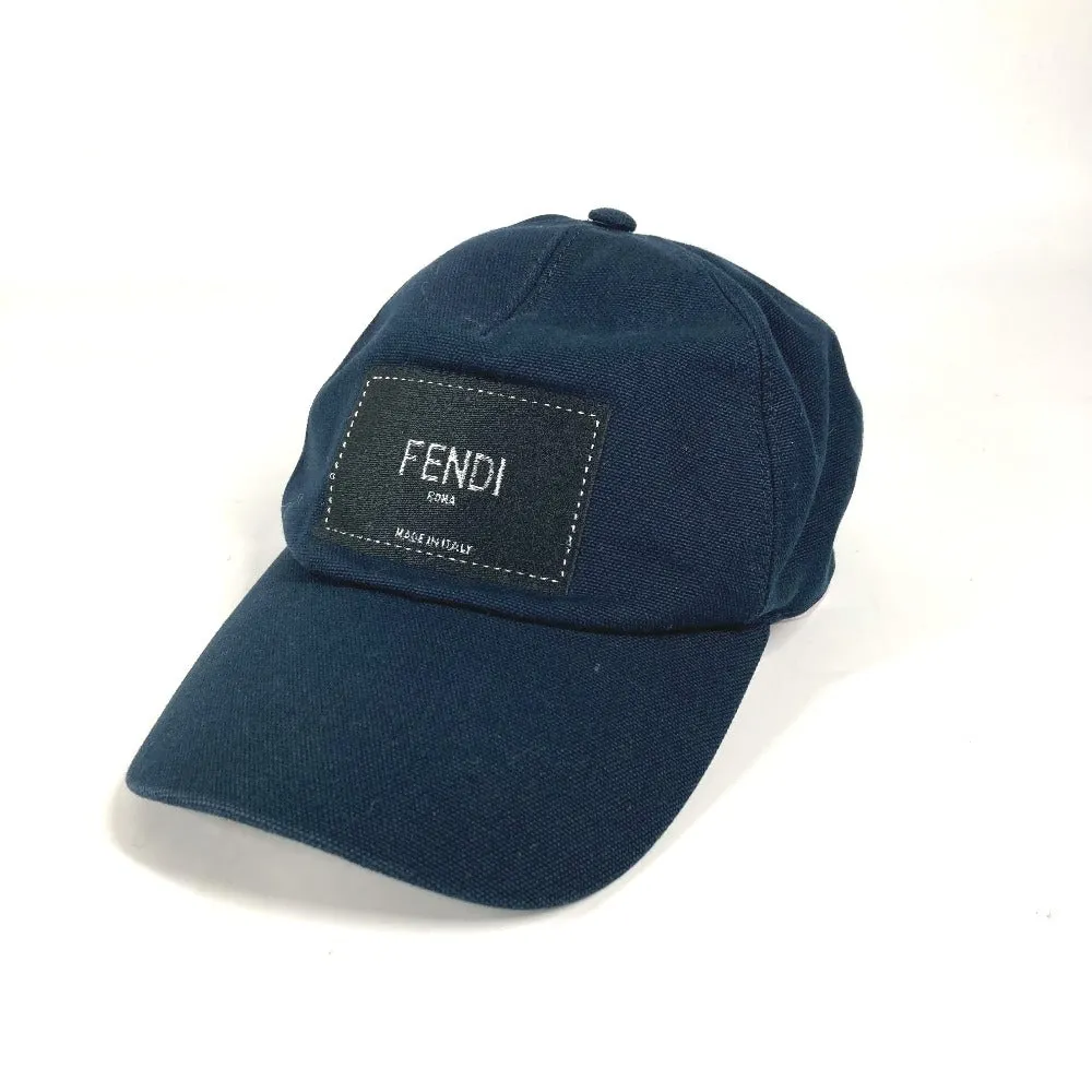 FENDI cap FXQ768 cotton Navy logo