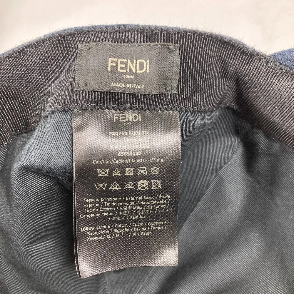 FENDI cap FXQ768 cotton Navy logo