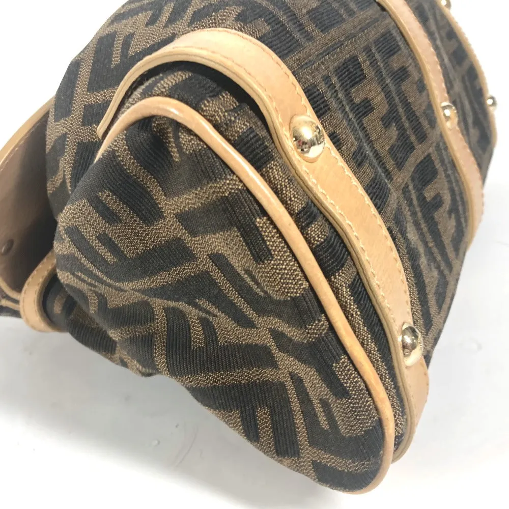 FENDI Handbag Leather / canvas Brown Turn lock Zucca