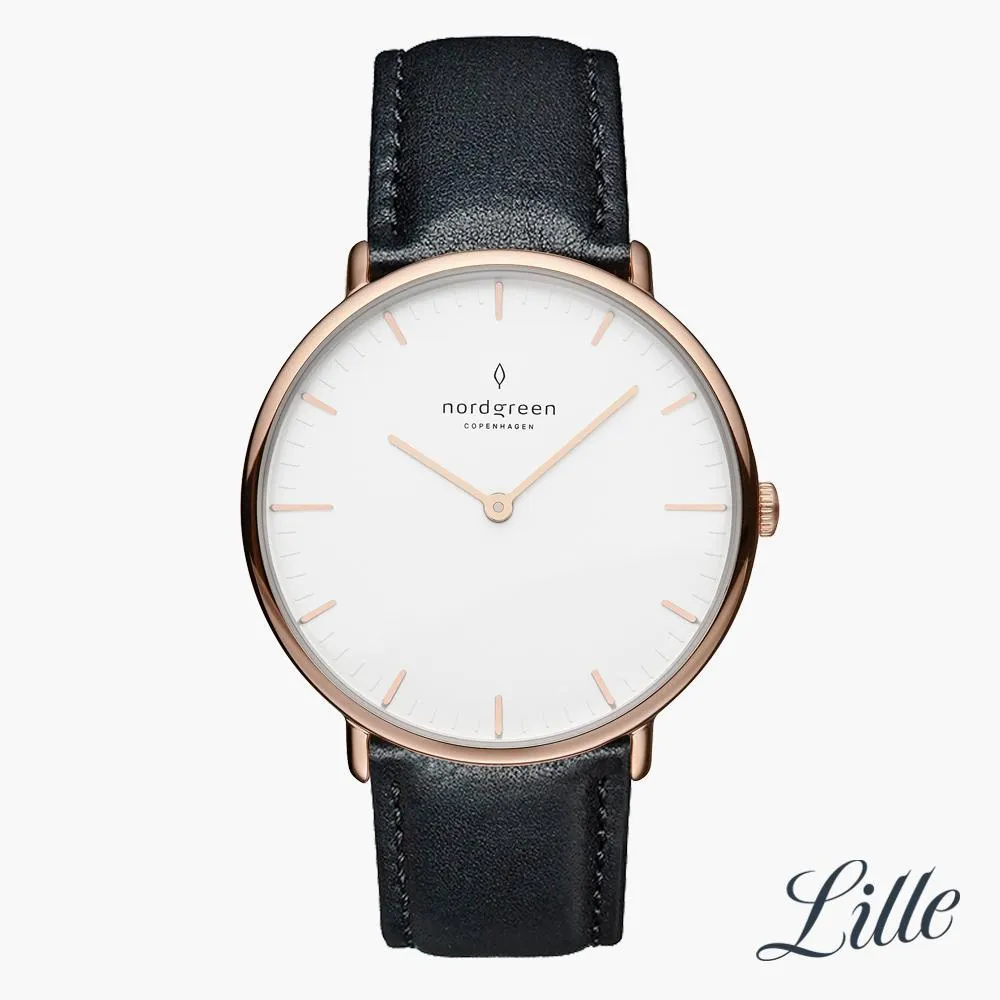Native | White Dial - Black Vegan Leather