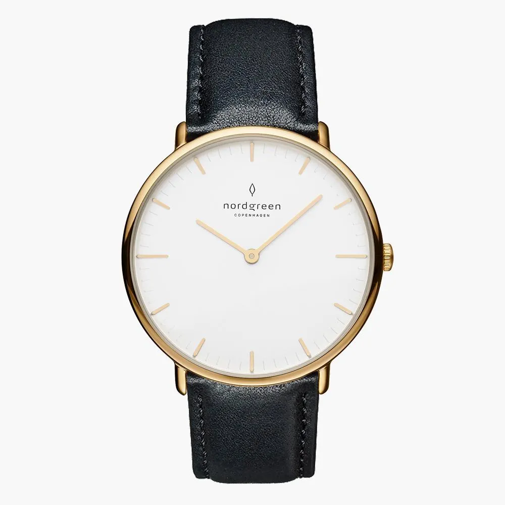 Native | White Dial - Black Vegan Leather