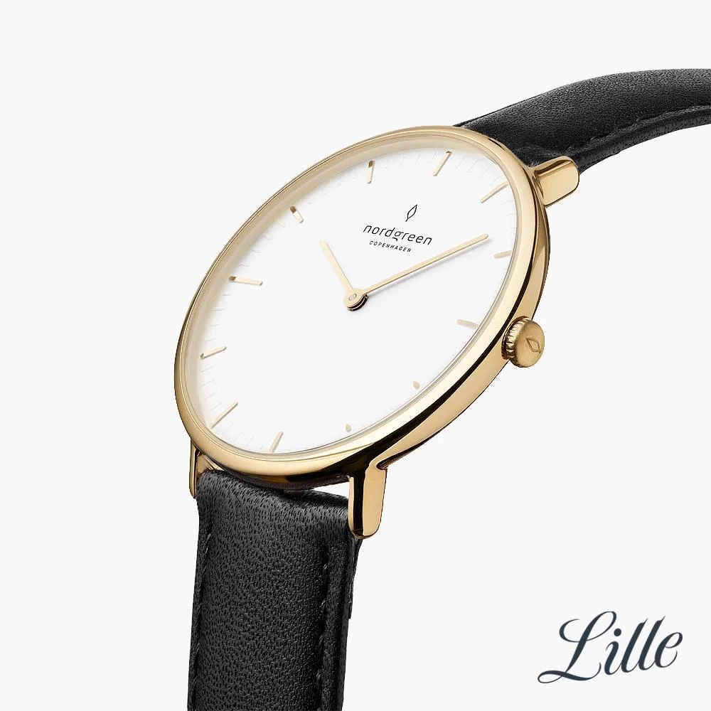 Native | White Dial - Black Vegan Leather
