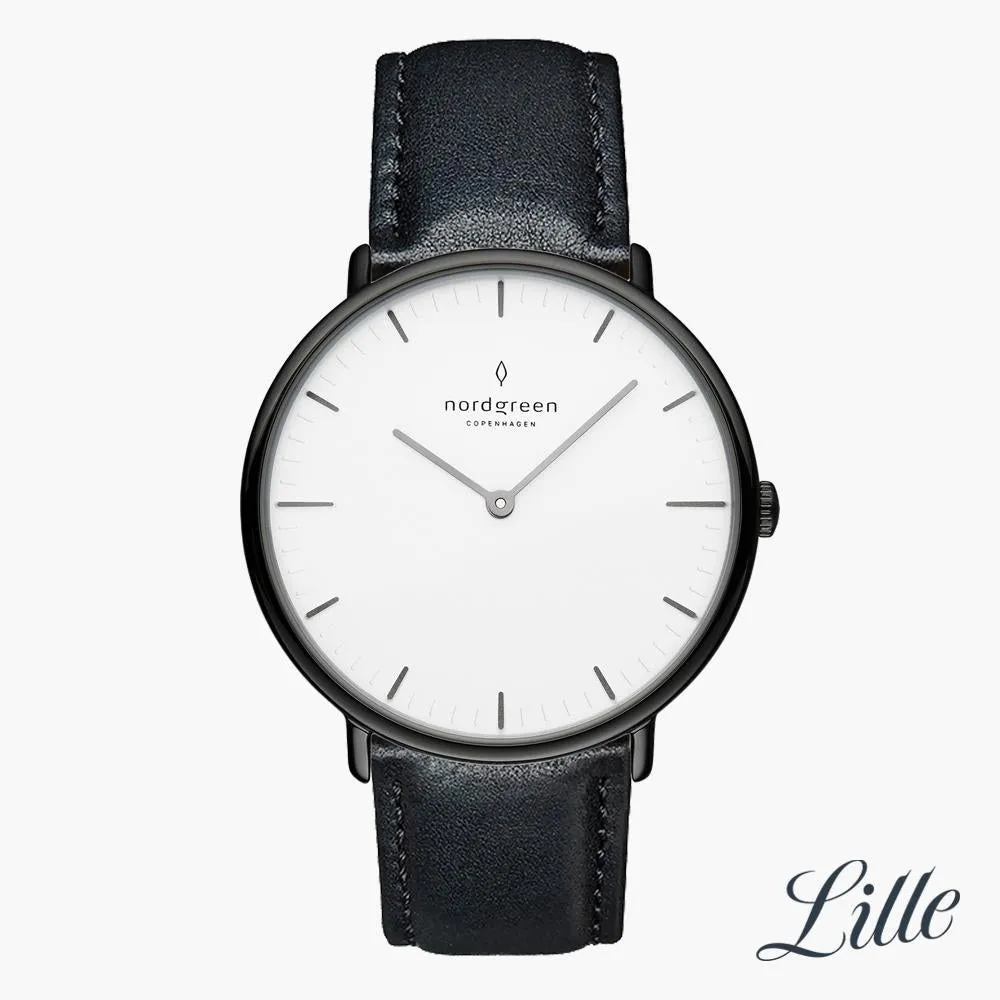 Native | White Dial - Black Vegan Leather