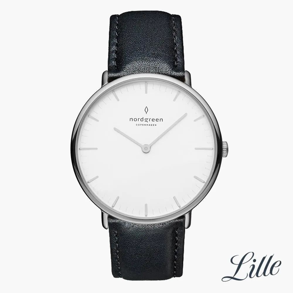 Native | White Dial - Black Vegan Leather