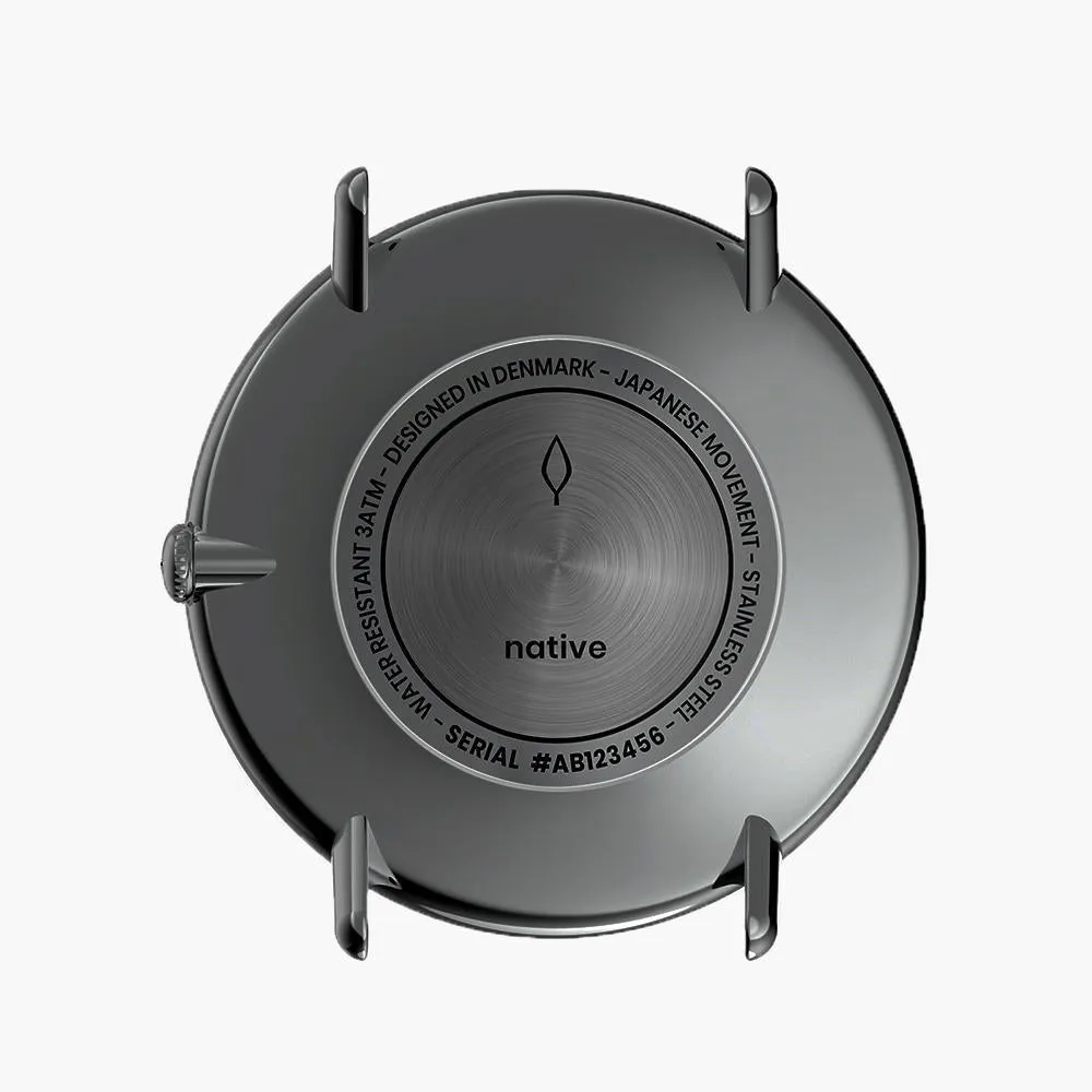Native | White Dial - Black Vegan Leather