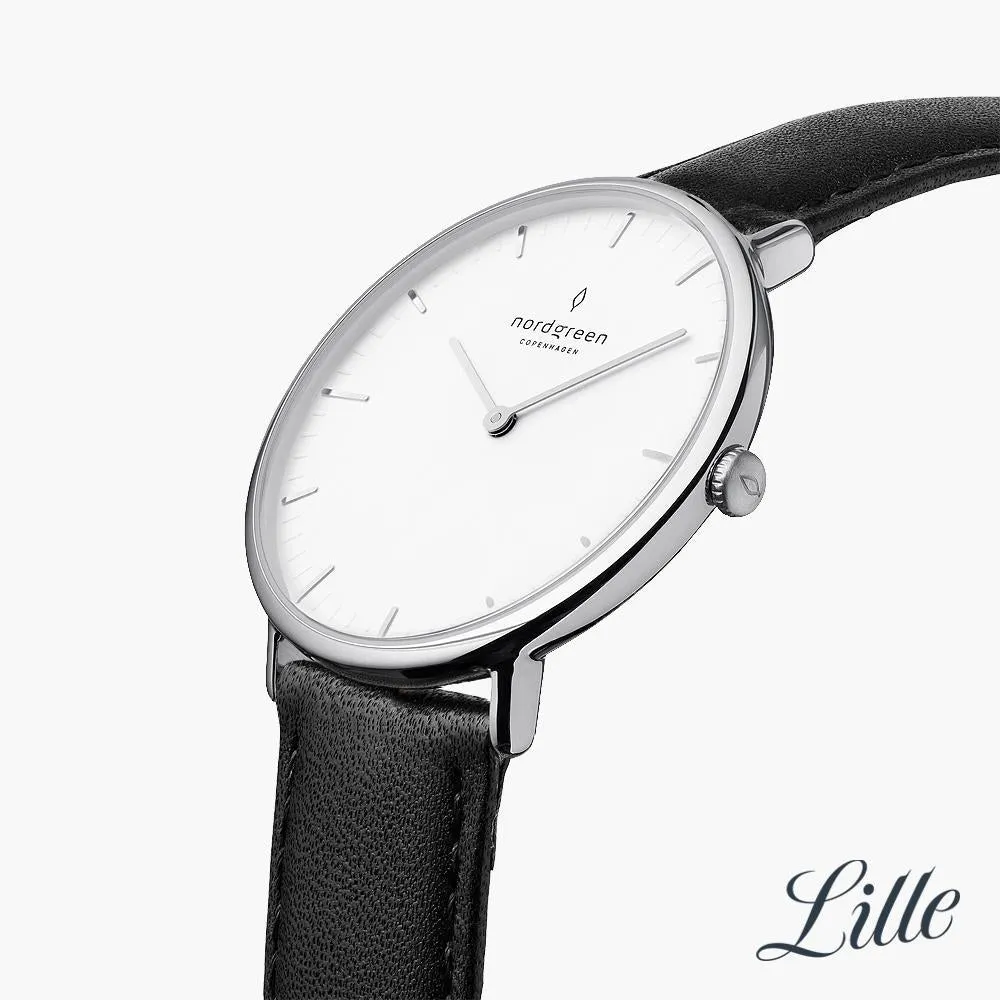 Native | White Dial - Black Vegan Leather