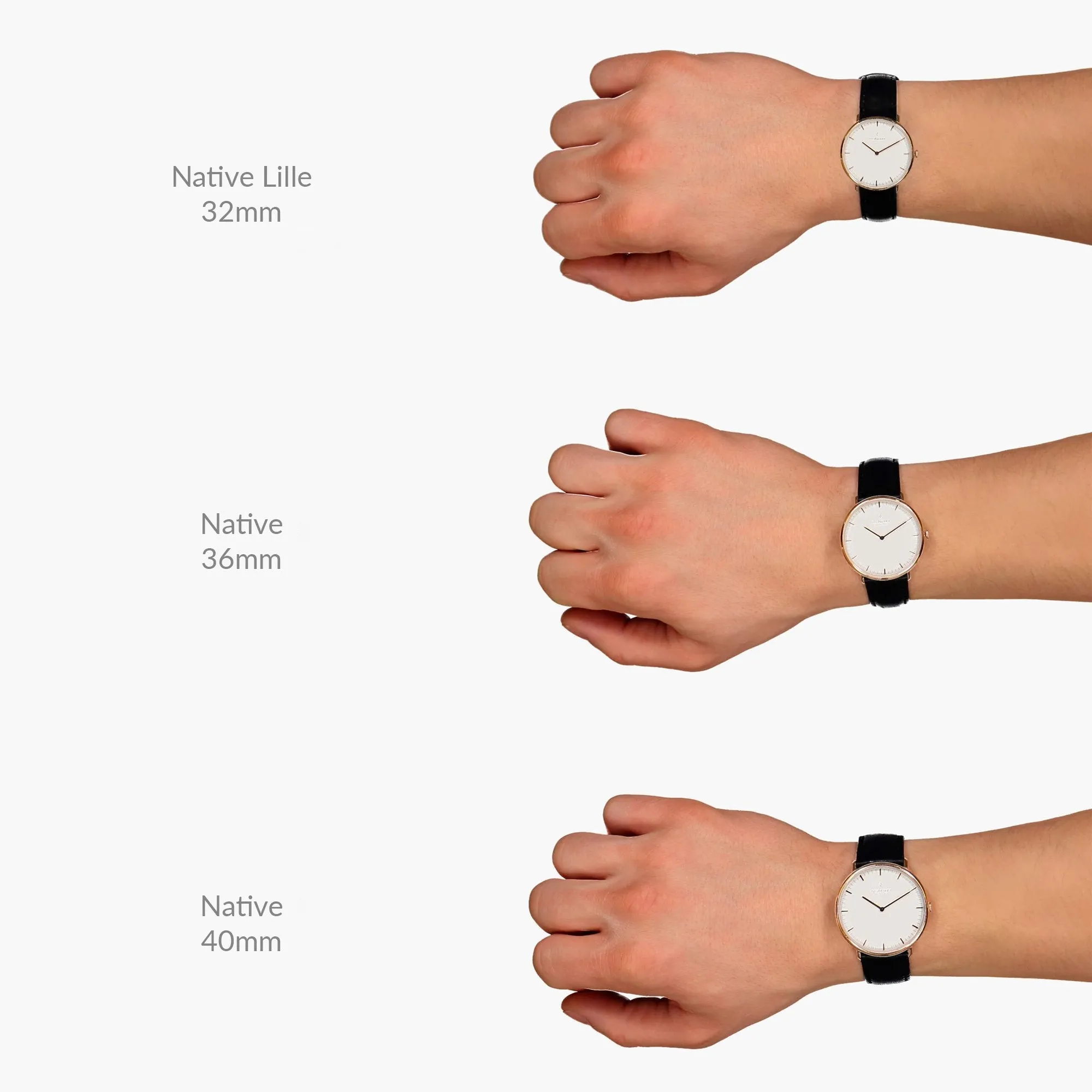 Native | White Dial - Black Vegan Leather