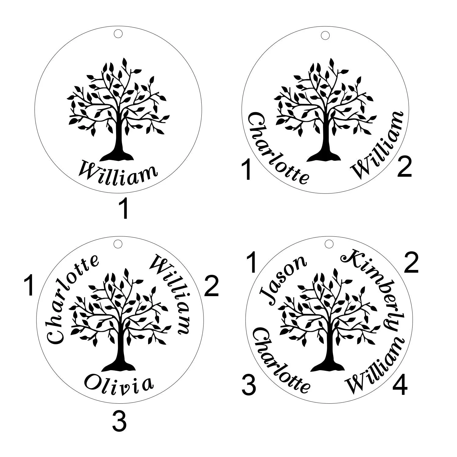 Personalized Tree of Life Mothers Necklace