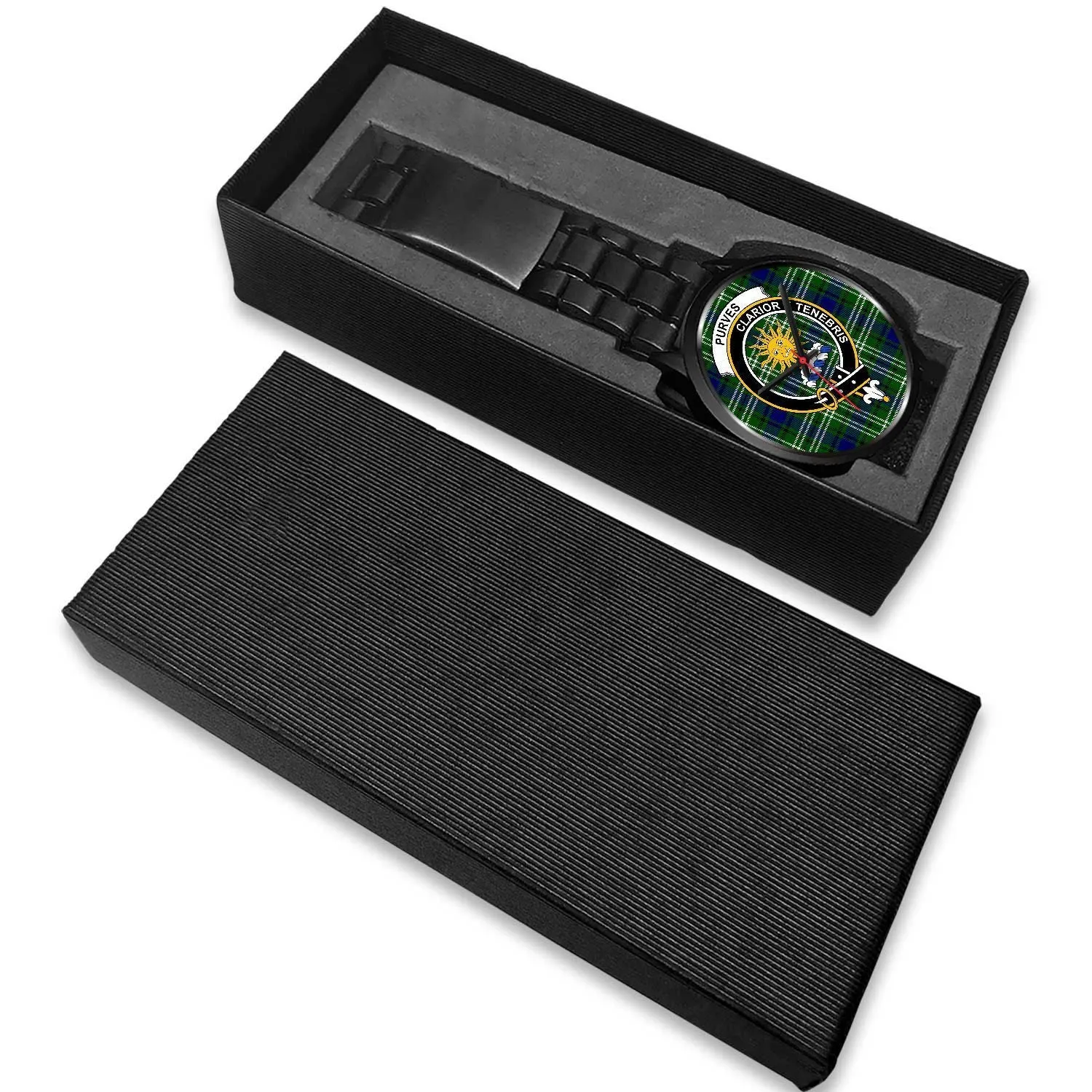 Purves Clan Badge Tartan Black Watch