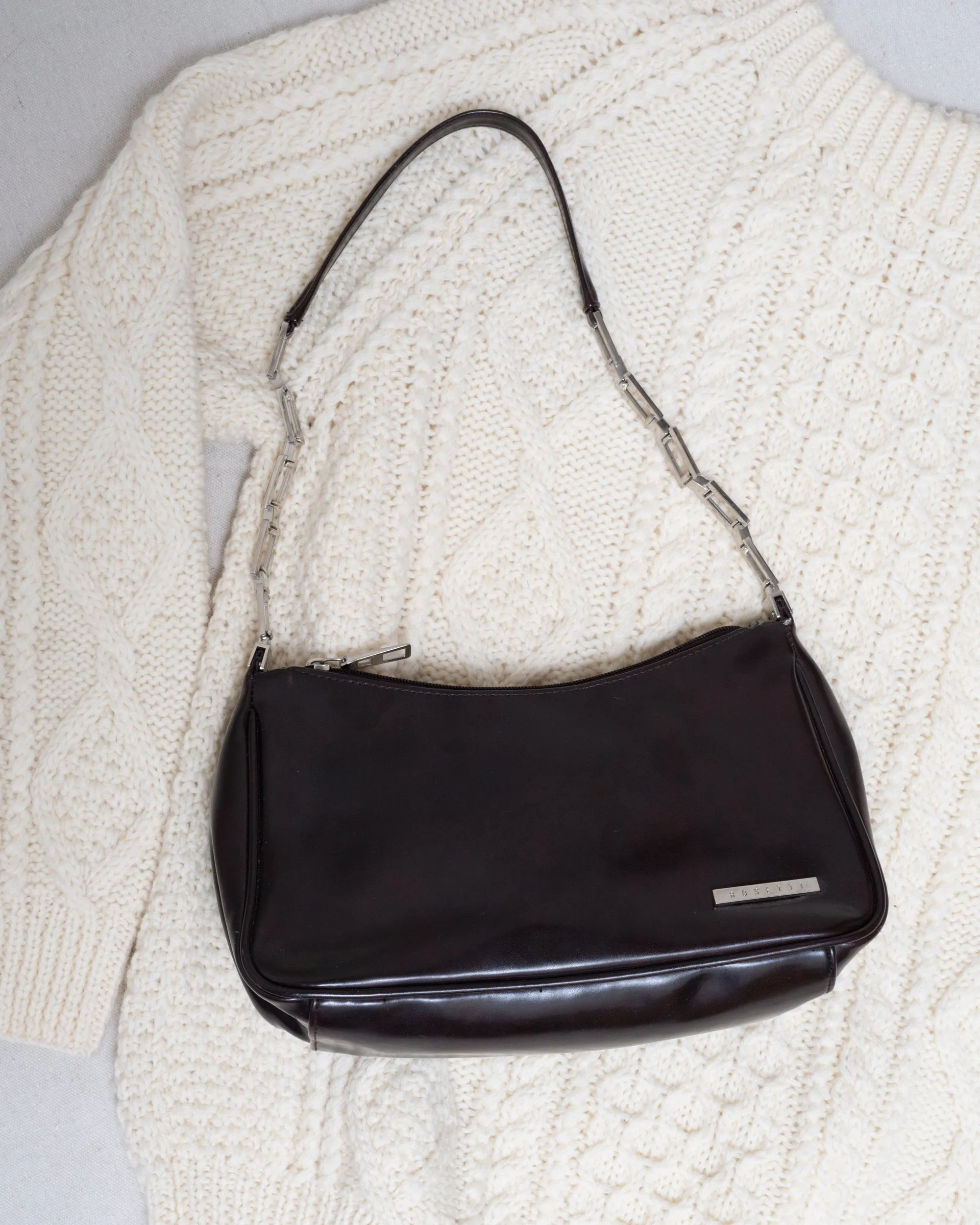 Vintage Chocolate Y2K Baguette Bag